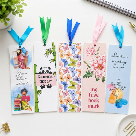 Aesthetic Laminated Ribbon Bookmarks assorted designs