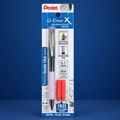 Pentel Q-Erase X Mechanical Pencil 0.7 mm Black