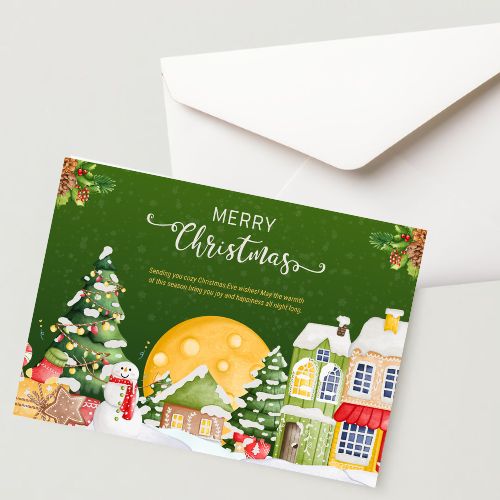 Christmas Greeting Card- 300 GSM Paper with Envelope (Pack of 1)