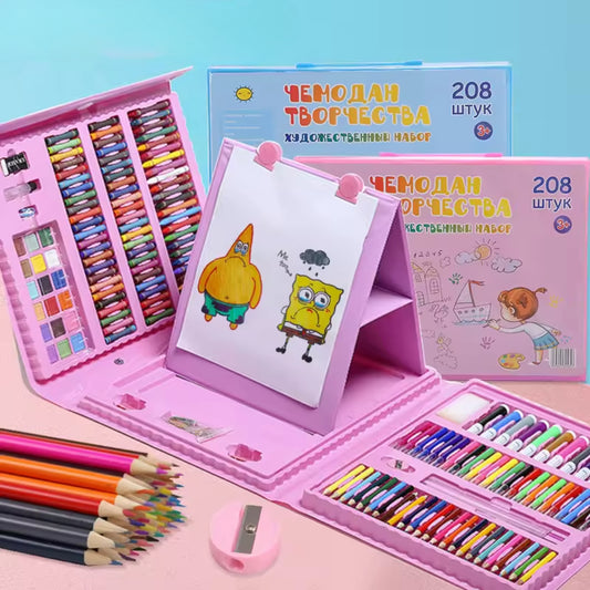 Super Mega Art Set – 208 Pieces Art & Craft Kit with Drawing Board & Organizer (Pack of 1)