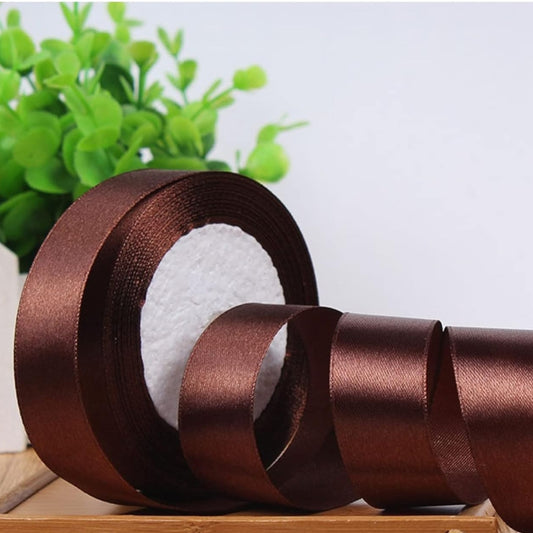 Cloth Ribbon - Brown ( 1 inch ) : Perfect for Crafts and Decorations ( Pack of 1 )