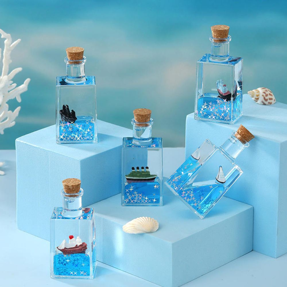 Small Creative Fluid Liquid Drifting Wine Bottle Paper Weight (Pack of 1)