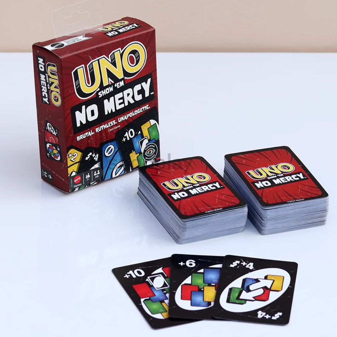 UNO - Show No Mercy Card Game Fast-Paced Fun for All Ages (Pack of 1)