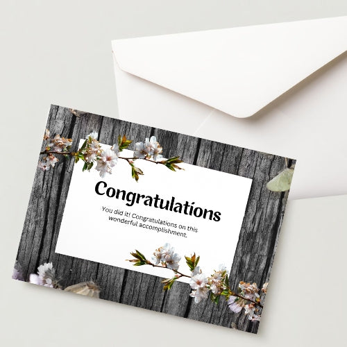 Congratulation Greeting Card – 300 GSM Cold Pressed Paper with 1 Envelope