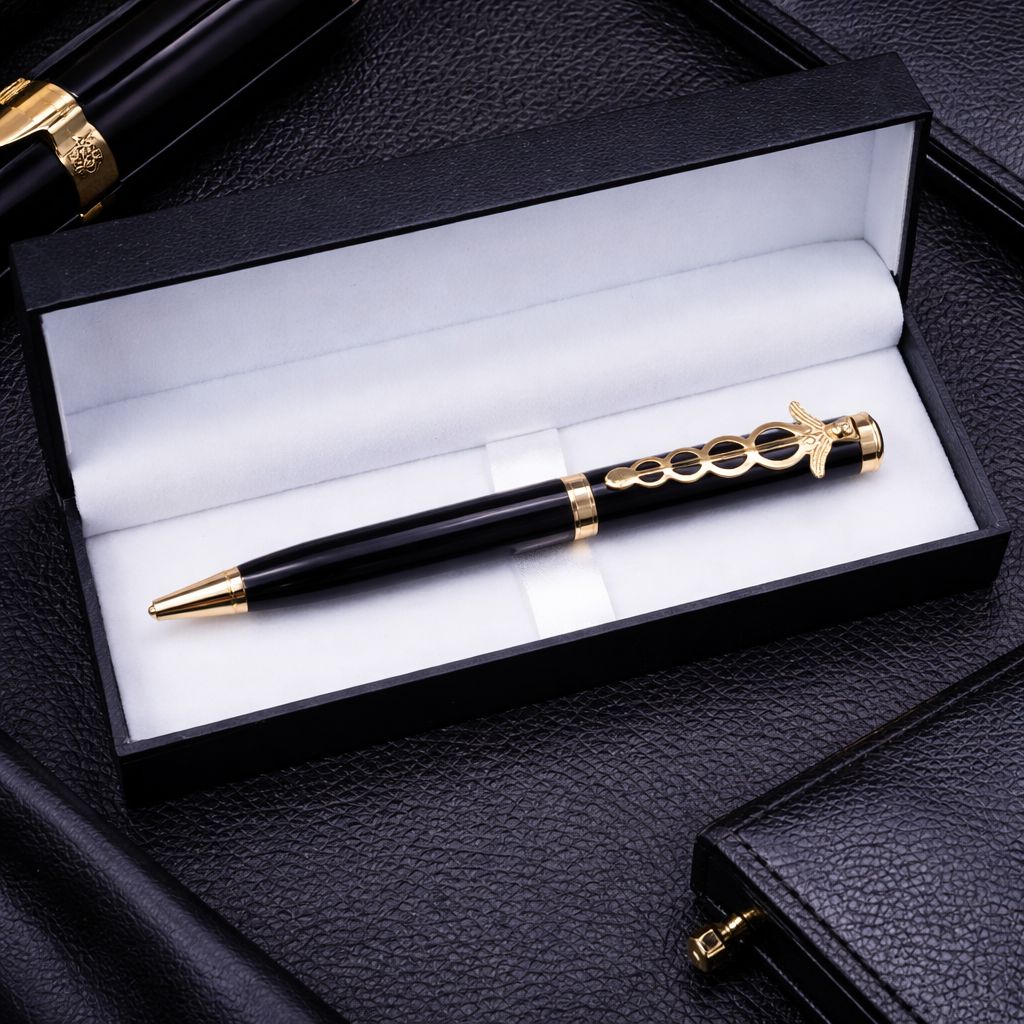 Metallic Glossy Doctor Desire Ball Pen – Blue Ink with Gold Doctor Clip With Box (Pack of 1)
