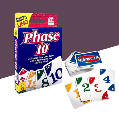 UNO Phase 10 Playing Card Game –– 108 Cards with Instructions (Pack of 1)
