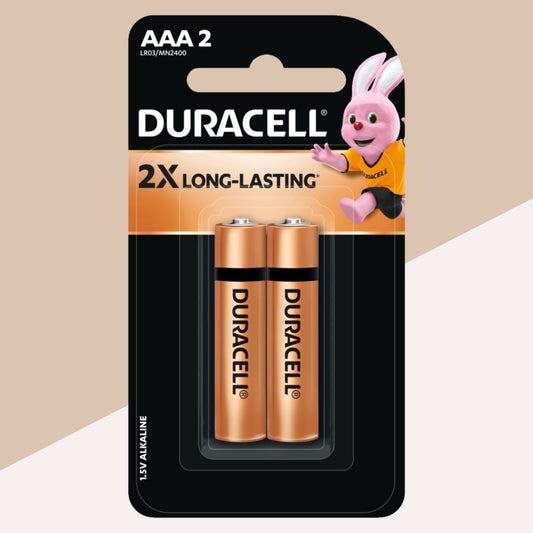 Duracell 2X Long Lasting AAA Batteries: Extended Performance for High-Drain Devices ( Set of 2 ) - Topperskit LLP