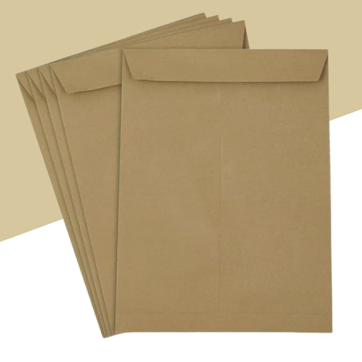 (5 Pcs.)A4 Size Brown Cloth Envelope – Durable and Stylish Document Ho ...