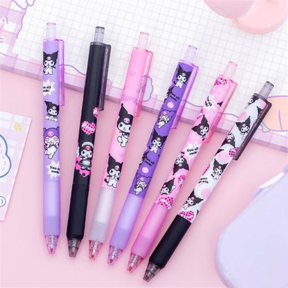 Cute Kumini Lucky Tik-Tak Gel Pen Black (Pack of 6)