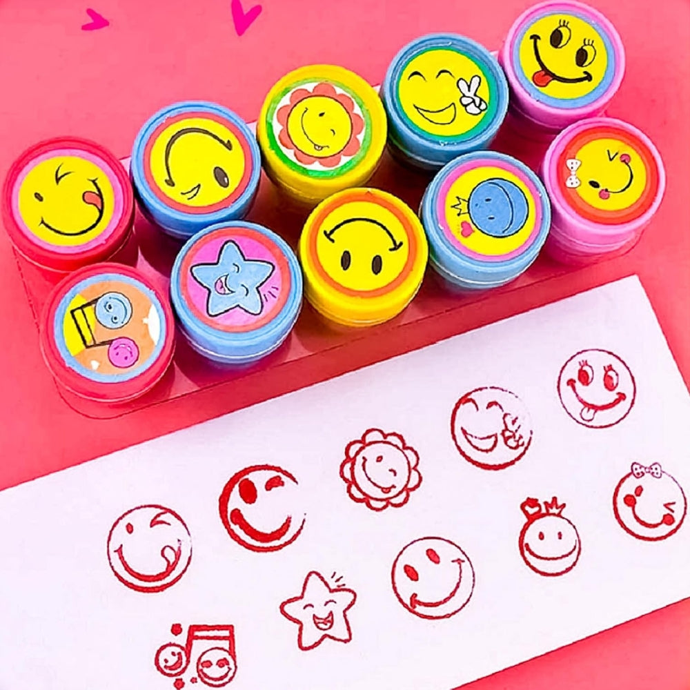 New Best Good Emoji Stamps โ Assorted Colors & Emojis (Set of 10 ...
