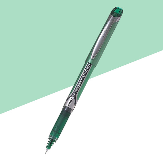 Pilot Hi-Tecpoint V5 Grip Roller Ball Pen - 0.5mm Extra Fine-Green (Pack of 1)