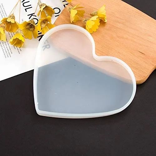 Medium Silicone Molds Heart Shape for Epoxy Resin Art – DIY Coaster Making (Pack of 1)