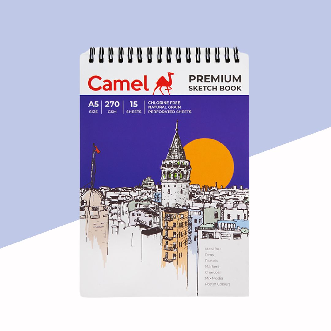 Camel A5 Sketch Book - 270 GSM, Unruled, 15 Sheets (Pack of 1)