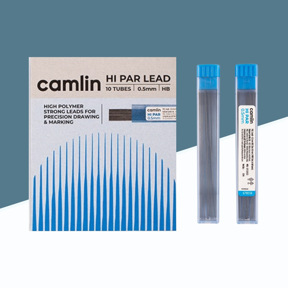 Camlin Hi-Par Lead 0.5mm HB – High Polymer Strong Leads for Precision (Pack of 1)