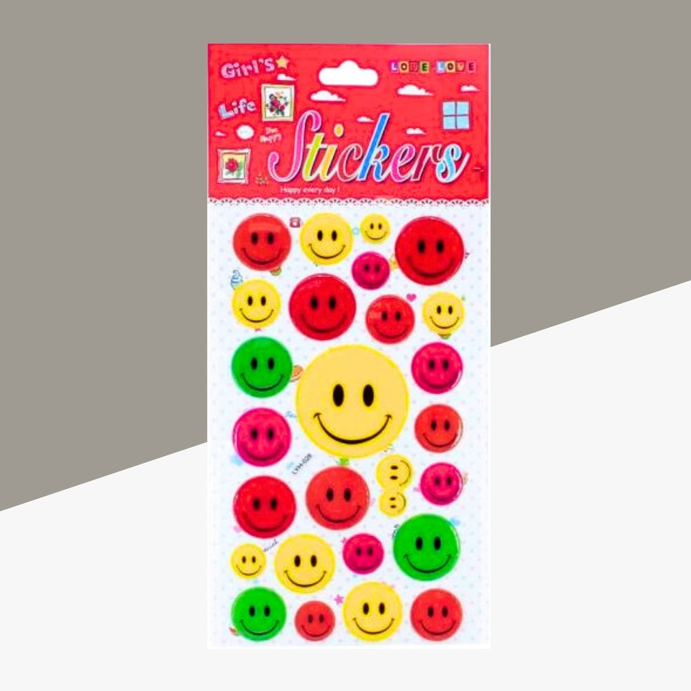 3D Smiley Sticker for Kids - Fun & Colorful Designs (Pack of 1)