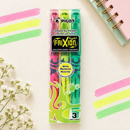 Pilot Frixion Highlighter Marking Pen – Write, Remove & Rewrite (Pack of 3)