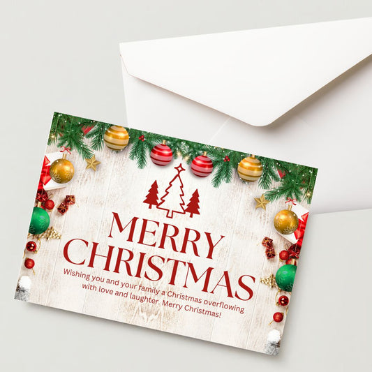 Christmas Greeting Card- 300 GSM Paper with Envelope (Pack of 1)