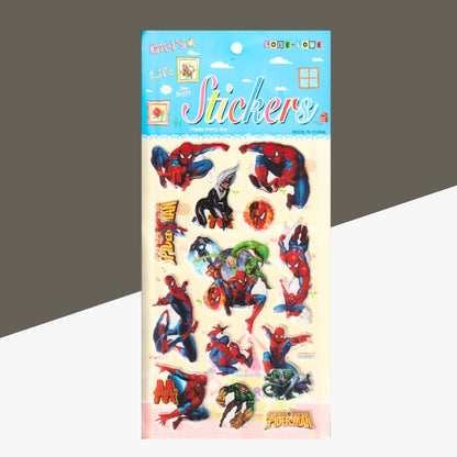 3D Spiderman Cartoon Sticker for Kids - Fun & Colorful Designs (Pack of 1)