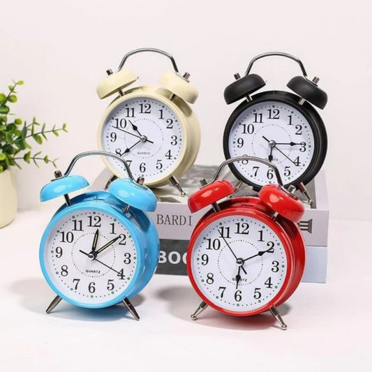 Cute Mini Metal Alarm Clock with Twin Bells for Kids & Students (Pack of 1)