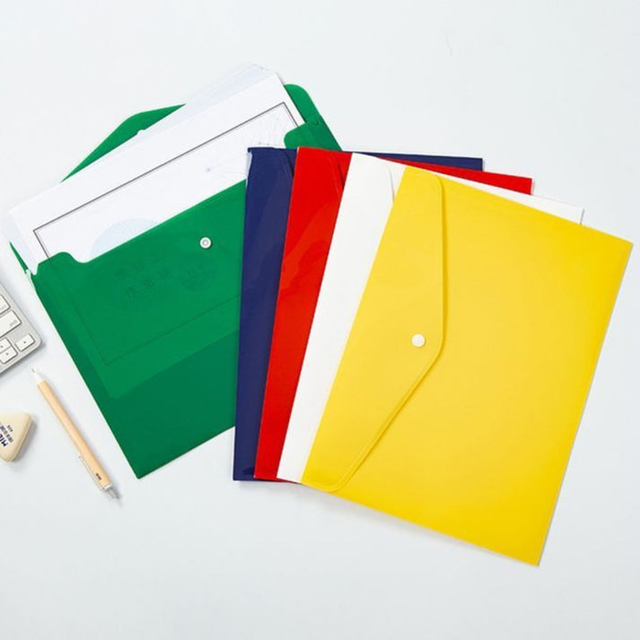 (5 Pcs.) A5 Size Button File Folder – Secure & Compact Document Holder ...