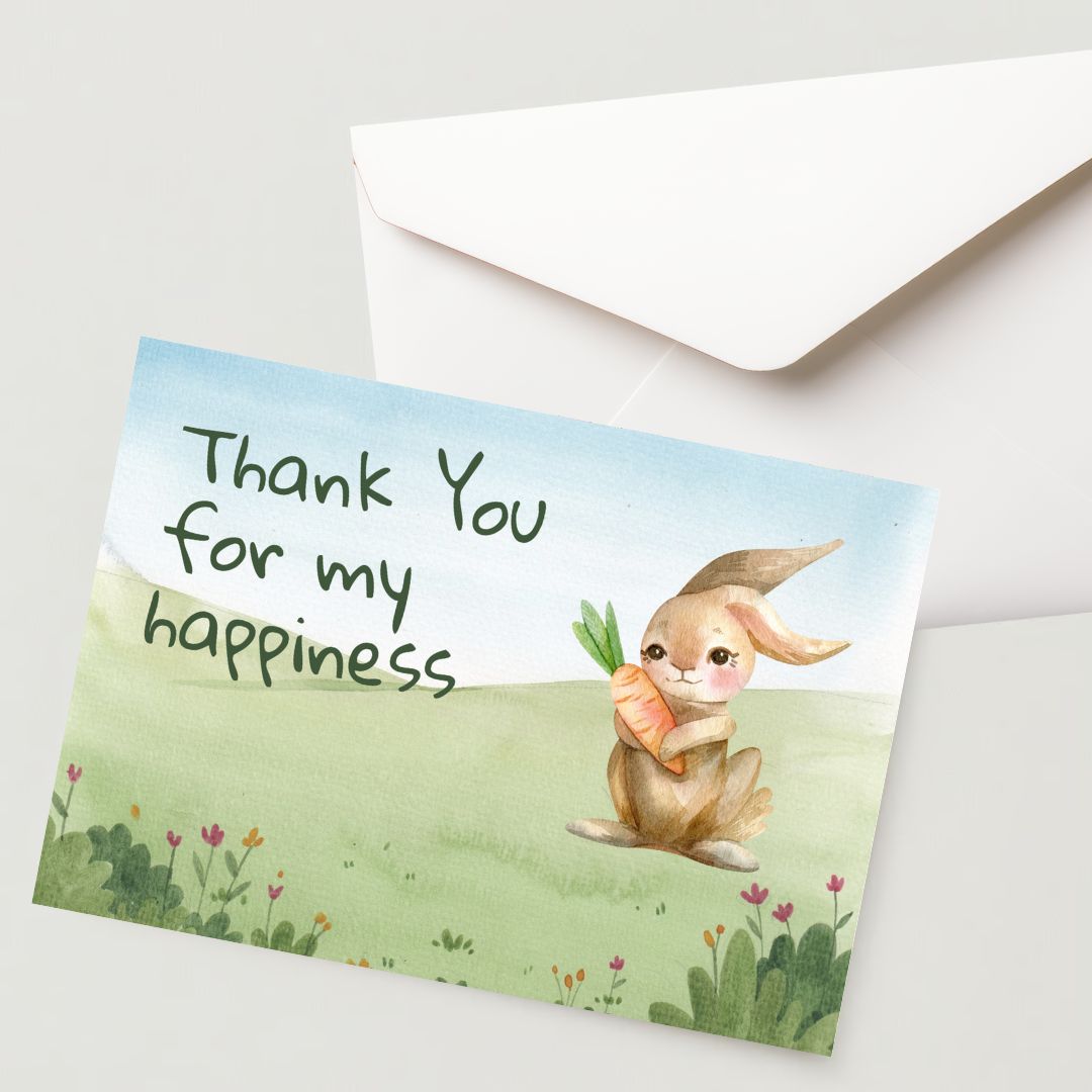 Thank You greeting Card - Premium 300 GSM Paper with Envelope (Pack of 1)