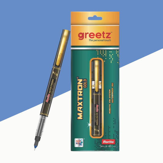 Rorito Greetz Maxtron Gold Robotic Fluid Ink System Pen – Blue ( Pack of 1 )