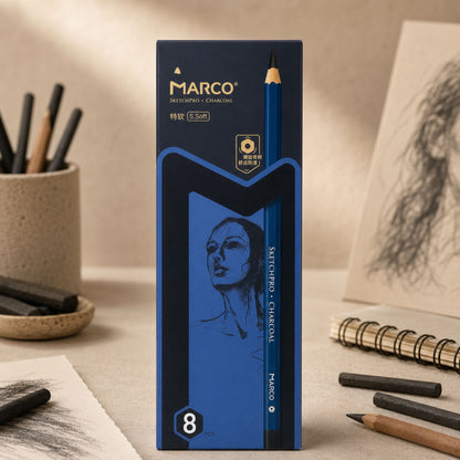 Marco SketchPro  Charcoal Pencils  – Super Soft (Pack of 8)