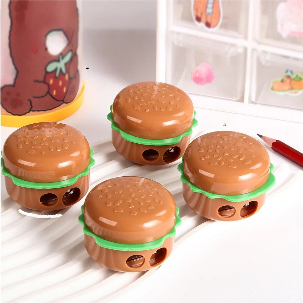 Burger Shape Mini Pencil Sharpener – Cute and Compact Design (Pack of 1)