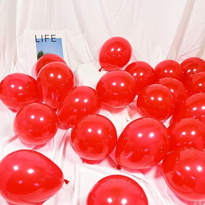 Party Balloons - Red Metallic, Made from Natural Rubber Latex (Pack of 50)