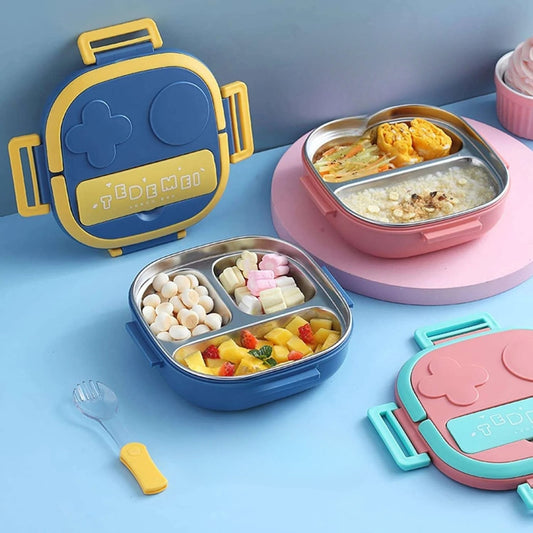 Tedemei Stainless Steel Children's Lunch Box – Portable & Hygienic (Pack of 1)