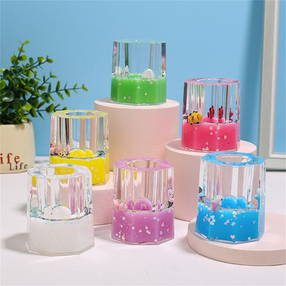 Crystal Hexagon Temperature-Sensitive Pen Holder (Pack of 1)