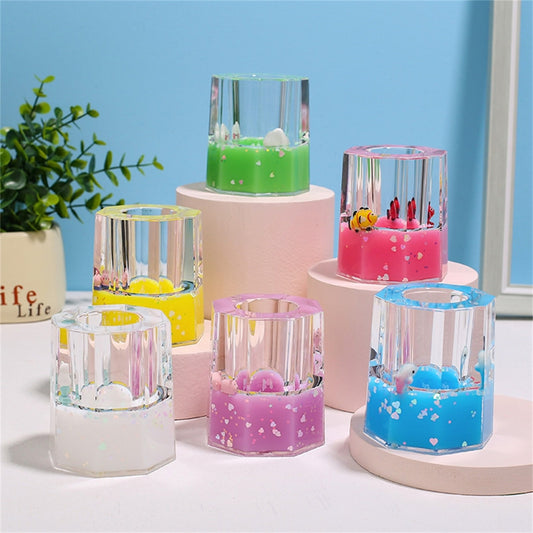 Crystal Hexagon Temperature-Sensitive Pen Holder (Pack of 1)