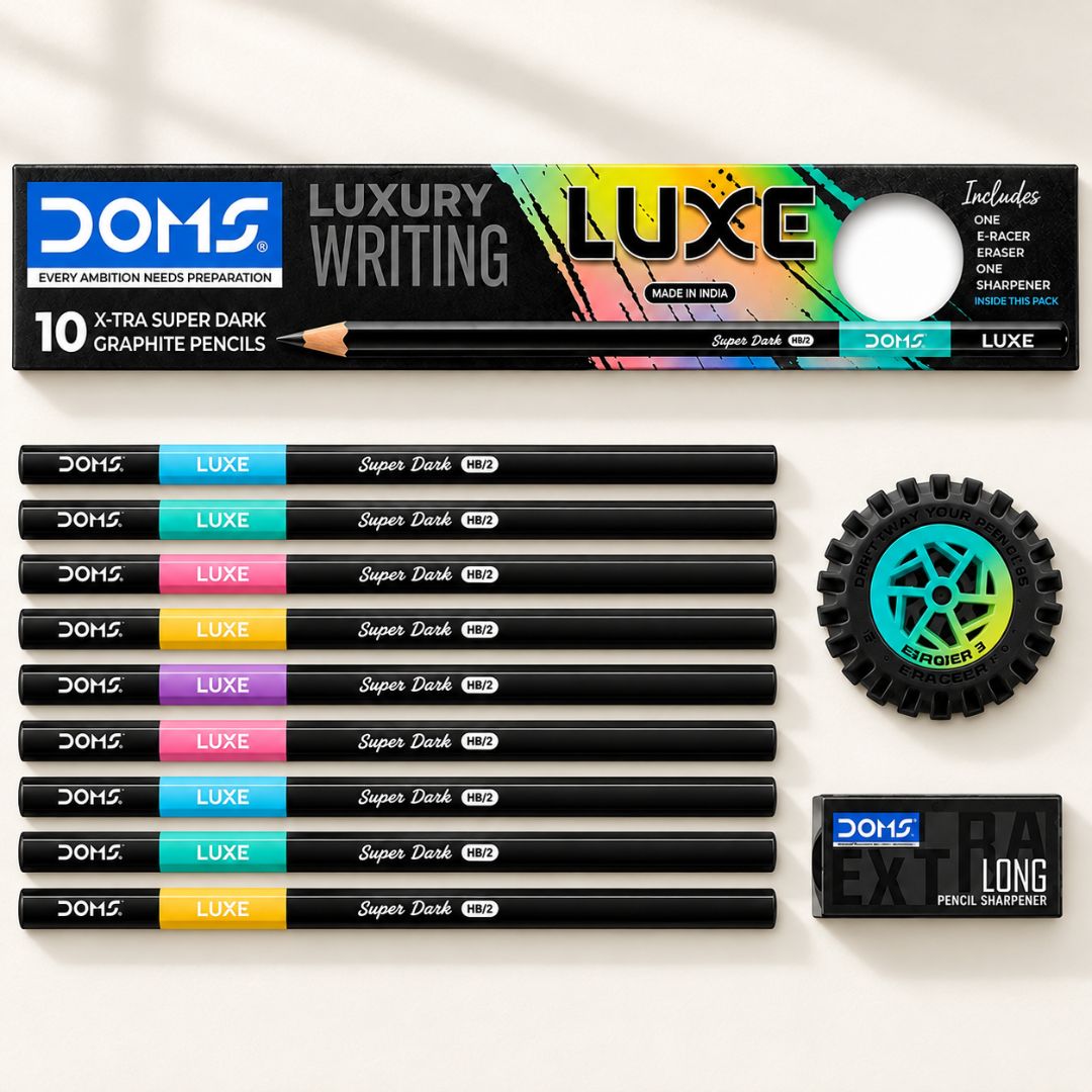 Doms X-tra Super Dark Graphite Pencils Assorted Set Of 10