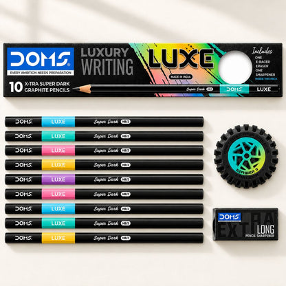 Doms X-tra Super Dark Graphite Pencils Assorted Set Of 10