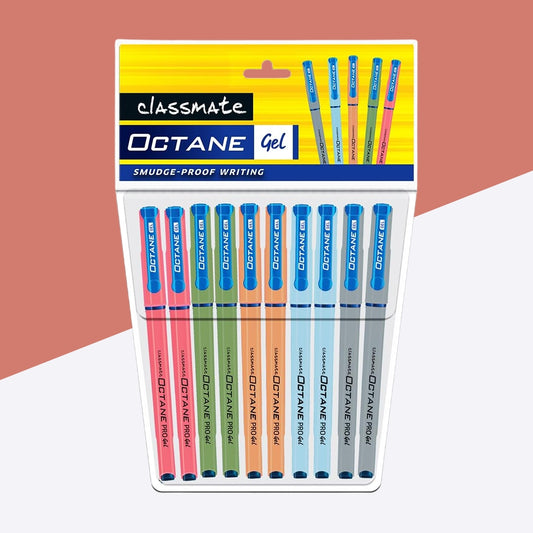 Classmate Octane Gel Pen Set Pastel Body – Blue ( Pack of 10 )
