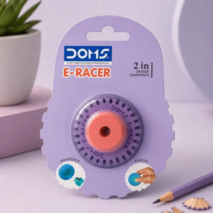 Doms E-racer 2-in-1 Eraser & Sharpener Assorted - Image 1