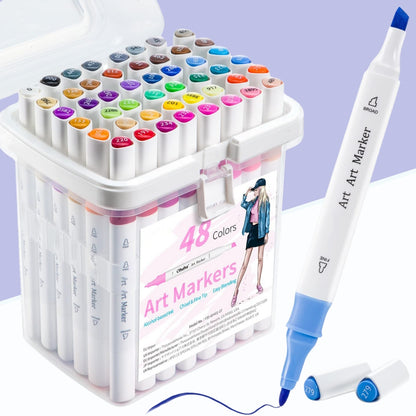 Alcohol Markers Lights Art 48 Double-Ended Sketch Marker Pen (Set of 48)