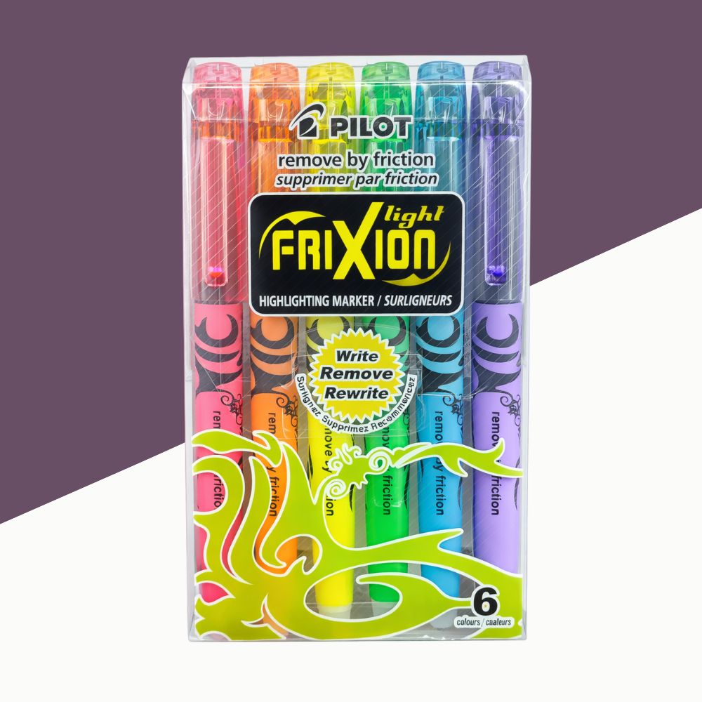 Pilot Frixion Highlighter Marking Pen – Write, Remove & Rewrite (Pack of 6)
