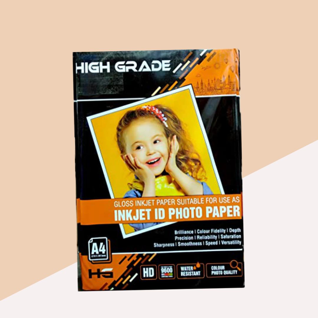Premium A4 High Gloss Photo Paper: Vivid Prints, Professional Results ( Pack of 50 ) - Topperskit LLP
