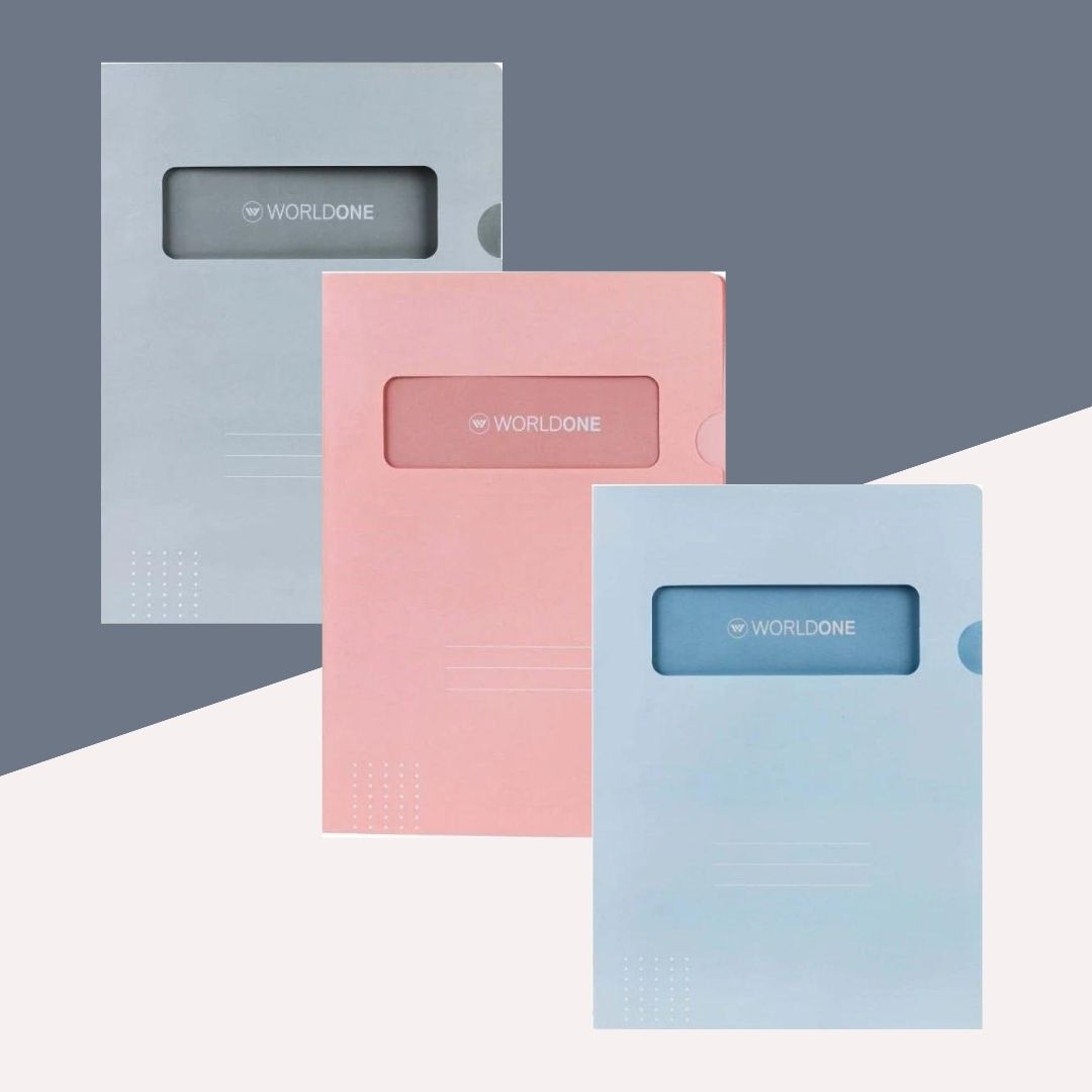 WorldOne L Folder - Assorted: Stylish and Functional Loose Paper Organization ( Set of 5 ) - Topperskit LLP