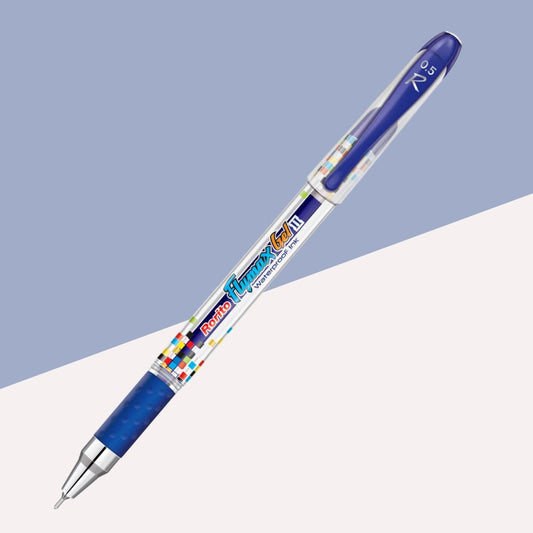 Rorito Flymax Gel 2 Gel Pen – Blue: Waterproof Ink, 0.5mm Tip, Soft Grip, Sturdy and Trendy Design ( Pack of 1 ) - Topperskit LLP