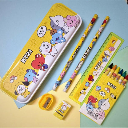 BTS BT21 Stationery Combo Set: Complete Your School Supplies with Style - Topperskit LLP