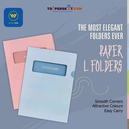 WorldOne L Folder - Assorted: Stylish and Functional Loose Paper Organization ( Set of 5 ) - Topperskit LLP