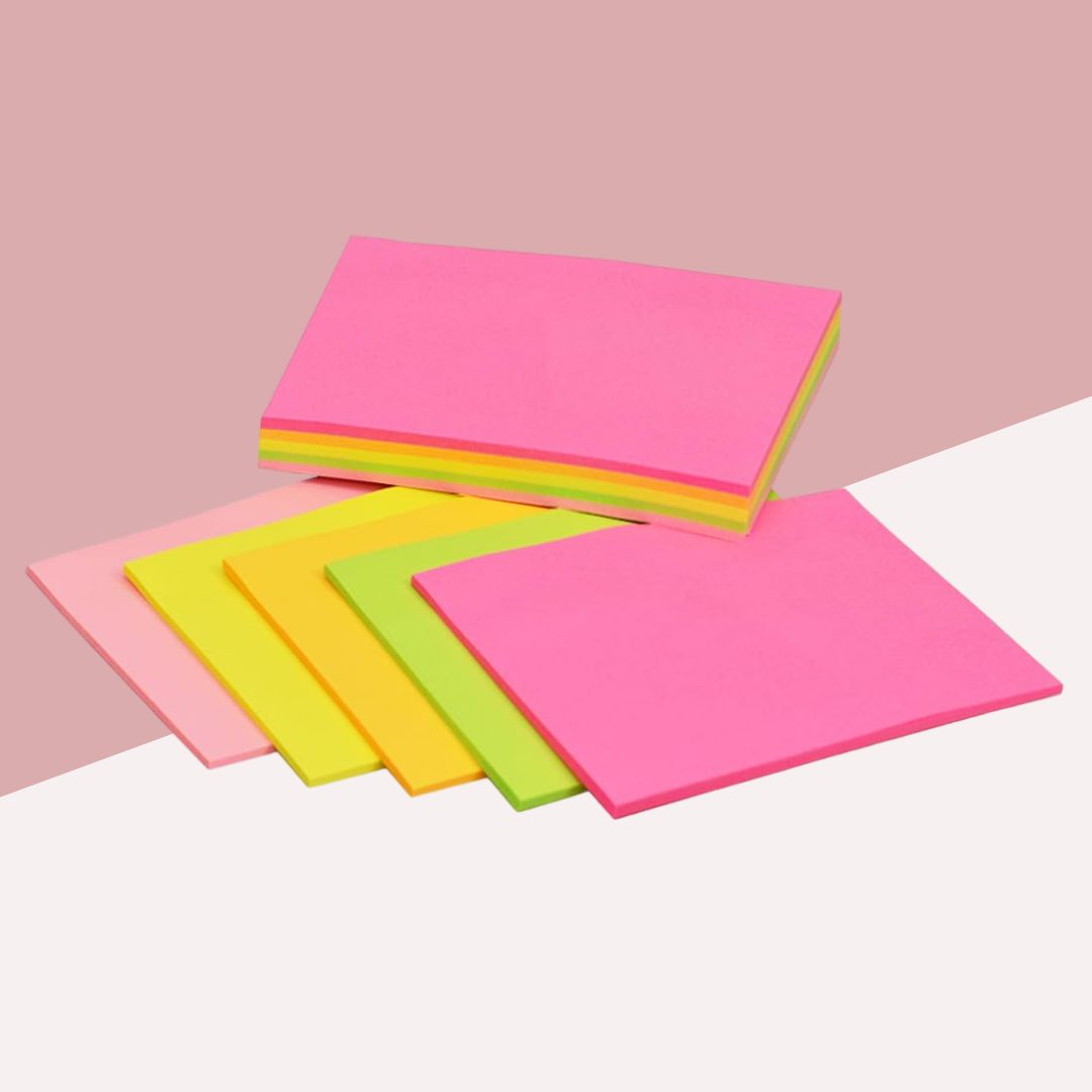 Colorful Sticky Notes - 3 inch x 5 inch : Keep your work organised ( Pack of 1 ) - Topperskit LLP