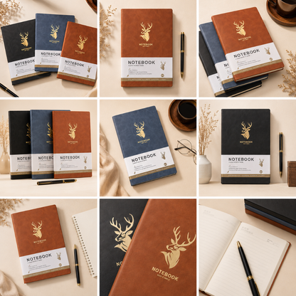 Premium B5 Deer Design Textured Ruled Notebook - 192 Pages ( Pack of 1 )