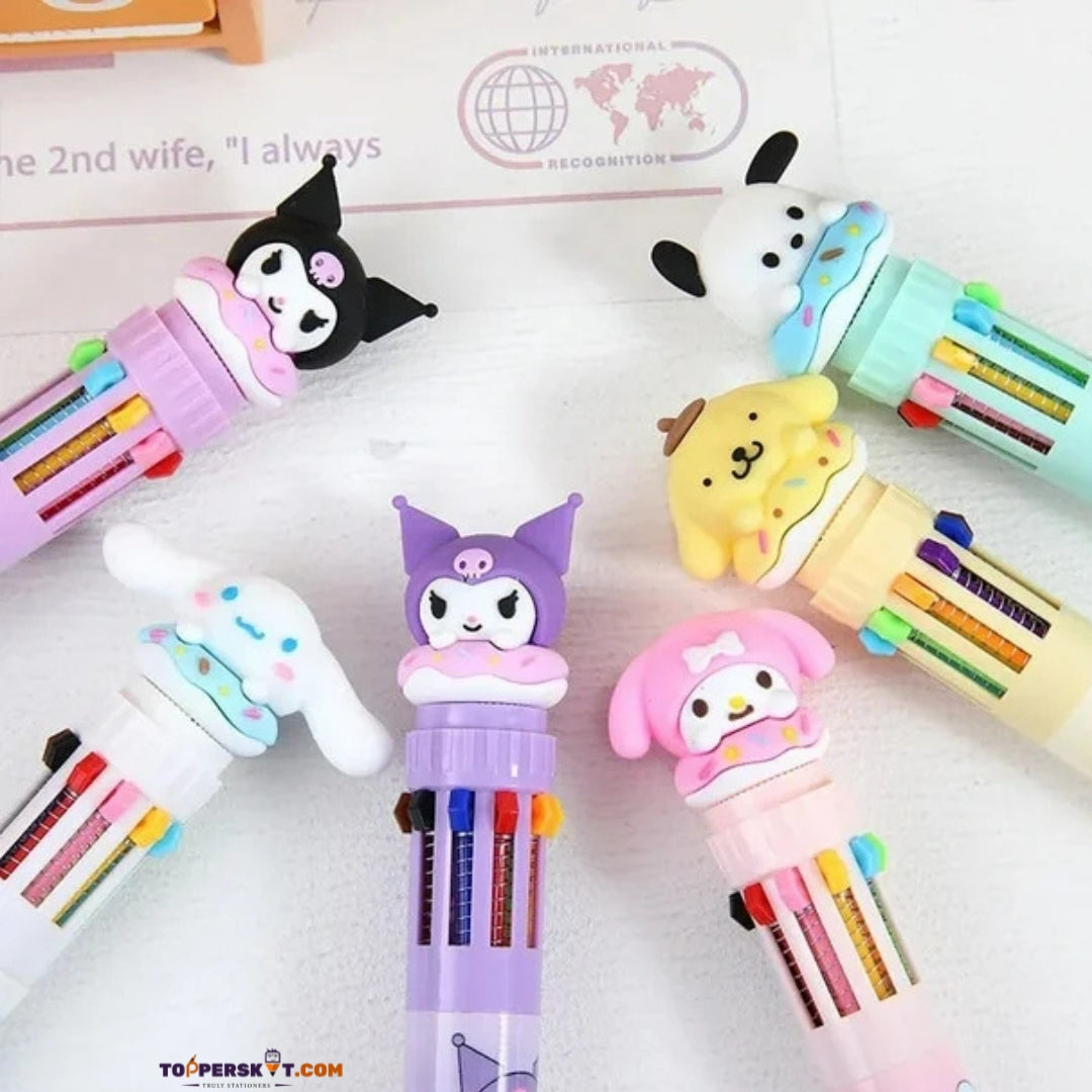 Multicolor 10-in-1 Retractable Pen – Fun & Functional (Pack of 1)