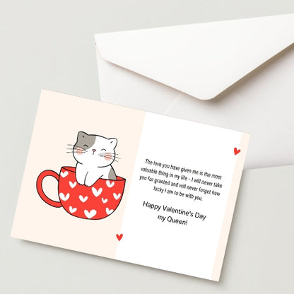 Premium Valentine's Day Greeting Card 300 GSM Cold Pressed Paper with 1 Envelope