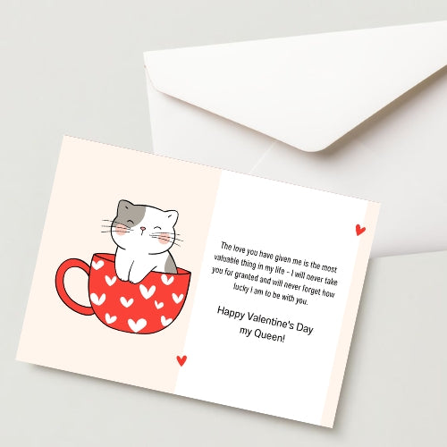 Premium Valentine's Day Greeting Card 300 GSM Cold Pressed Paper with 1 Envelope