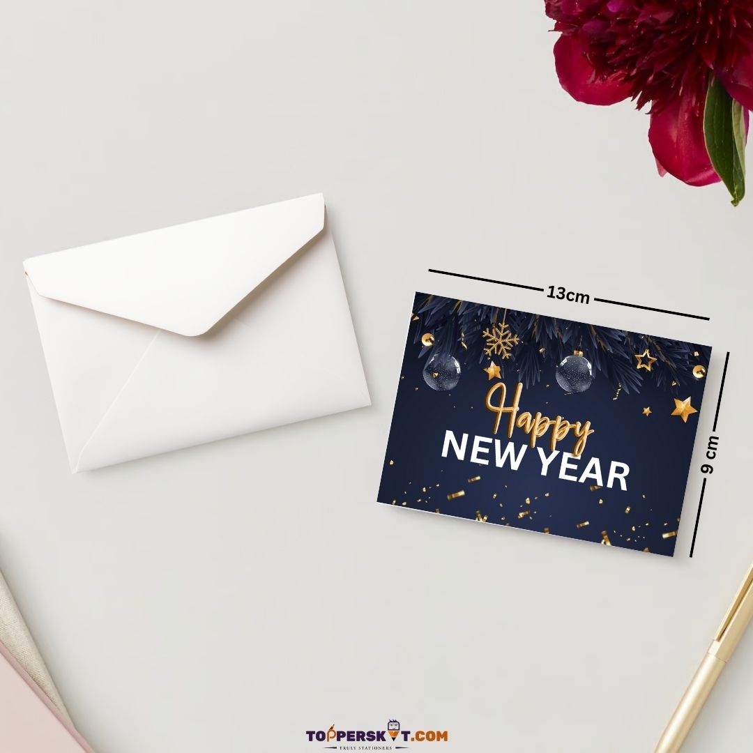 New Year Greeting Card – 300 GSM, Cold Pressed, 1 Card with Envelope