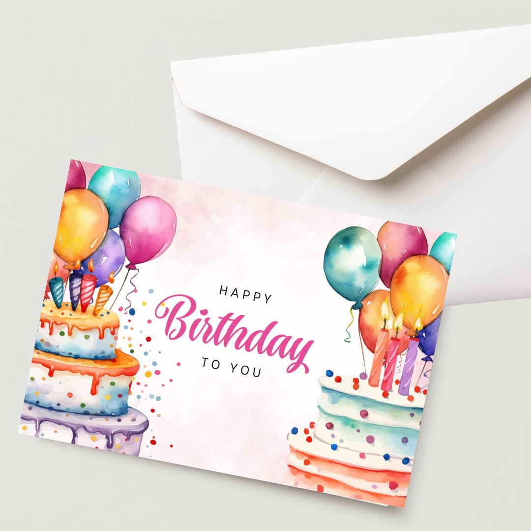 Premium Birthday Card with Envelope 300 GSM Cold-Pressed Paper (Pack of 1)